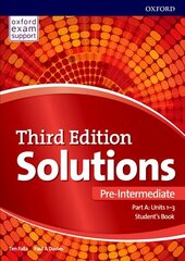 Solutions: Pre-Intermediate: Student's Book A Units 1-3: Leading the way to success 3rd Revised edition цена и информация | Пособия по изучению иностранных языков | pigu.lt