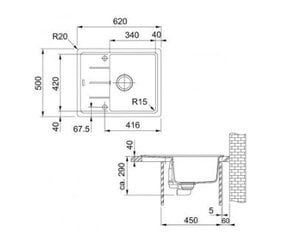 Кухонная раковина из каменной массы Franke Bfg 611-62, черная цена и информация | Раковины на кухню | pigu.lt