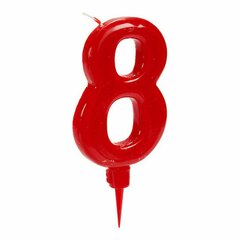 Вуаль Красный День рождения Номера 8 (12 штук) цена и информация | Праздничные декорации | pigu.lt