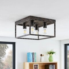 Потолочный светильник Lindby Lejus, четыре лампочки, ржавчина цена и информация | Потолочные светильники | pigu.lt