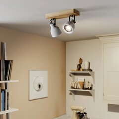 Lindby Mitis LED lubinis šviestuvas, pušies medienos, 2 lempučių. kaina ir informacija | Lubiniai šviestuvai | pigu.lt