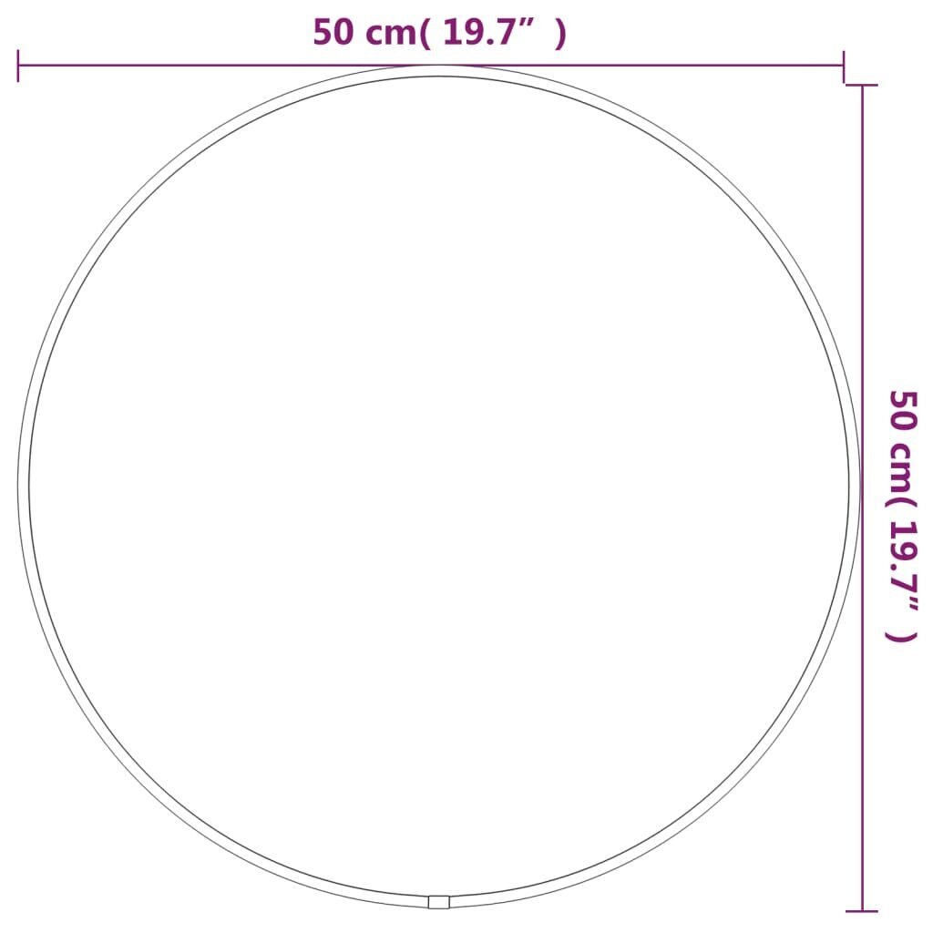 Sieninis veidrodis vidaXL, 50cm skersmens, juoda kaina ir informacija | Veidrodžiai | pigu.lt