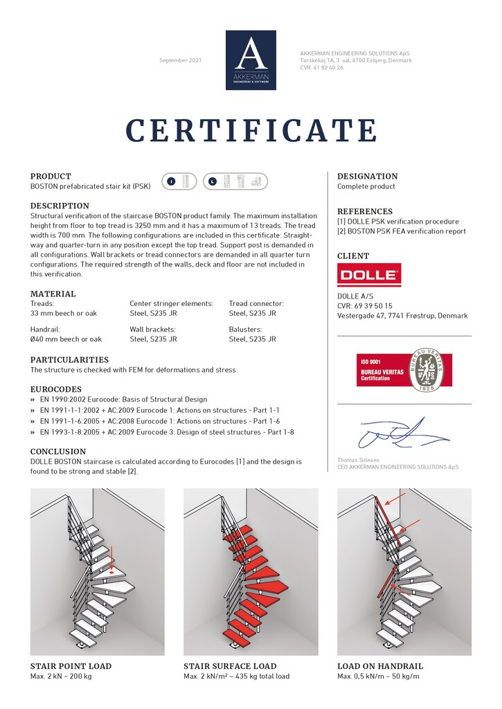 Moduliniai laiptai BOSTON DOLLE Antracite. 228-300 cm.Aukštis rinkinys: 228-300 cm. kaina ir informacija | Laiptai | pigu.lt