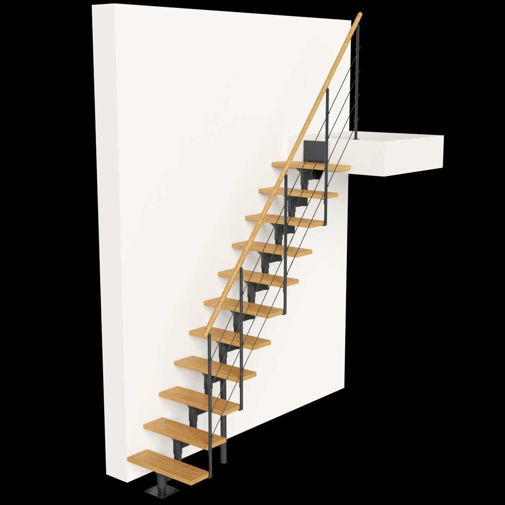 Moduliniai laiptai BOSTON DOLLE Antracite. 228-300 cm.Aukštis rinkinys: 228-300 cm. kaina ir informacija | Laiptai | pigu.lt