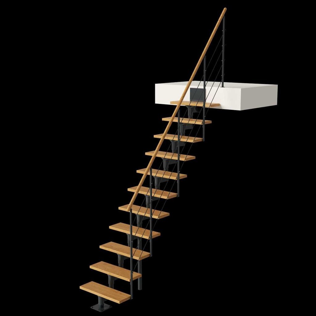 Moduliniai laiptai BOSTON DOLLE Antracite. 228-300 cm.Aukštis rinkinys: 228-300 cm. kaina ir informacija | Laiptai | pigu.lt