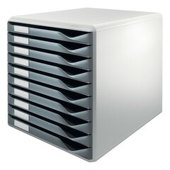 Модульный шкаф для хранения документов Leitz с 10 ящиками, серый цена и информация | Kanceliarinės prekės | pigu.lt