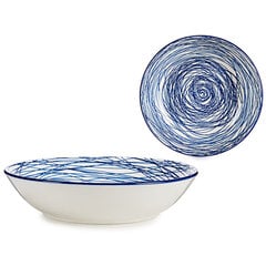 Глубокое блюдо Лучи Фарфор Синий Белый 6 штук (20 x 4,7 x 20 cm) цена и информация | Посуда, тарелки, обеденные сервизы | pigu.lt