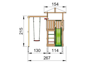 Детская площадка Jungle Gym Hut 1-Swing цена и информация | Детская садовая мебель | pigu.lt