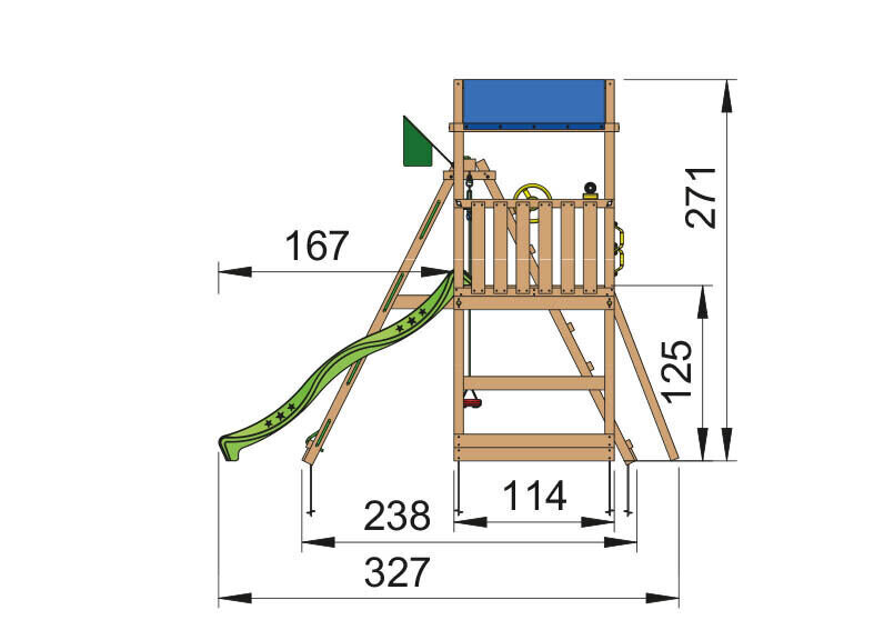 Vaikų žaidimo aikštelė Jungle Gym Hut 2-Climb, žalia kaina ir informacija | Vaikiški lauko baldai | pigu.lt