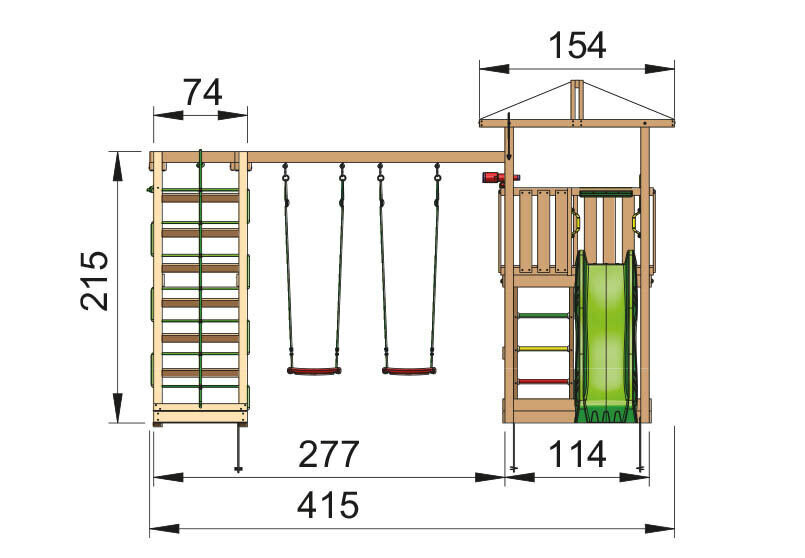 Vaikų žaidimo aikštelė Jungle Gym Hut 2-Climb, žalia kaina ir informacija | Vaikiški lauko baldai | pigu.lt