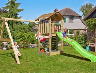 Детская площадка Jungle Gym Cottage 2-Swing цена и информация | Детские игровые домики | pigu.lt