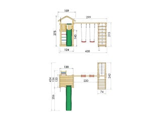 Žaidimo aikštelė Jungle Gym Cottage 2-Climb kaina ir informacija | Vaikų žaidimų nameliai | pigu.lt