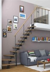 Модульная лестница BOSTON DOLLE Антрацит 1/4 поворот. Высота комплекта 228-300 см. цена и информация | Лестницы | pigu.lt