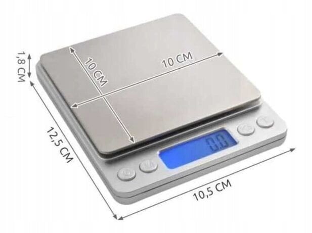 Jewellery Scale 500g 0.01g Digital Precise LCD, 2 indeliai цена и информация | Svarstyklės (virtuvinės) | pigu.lt