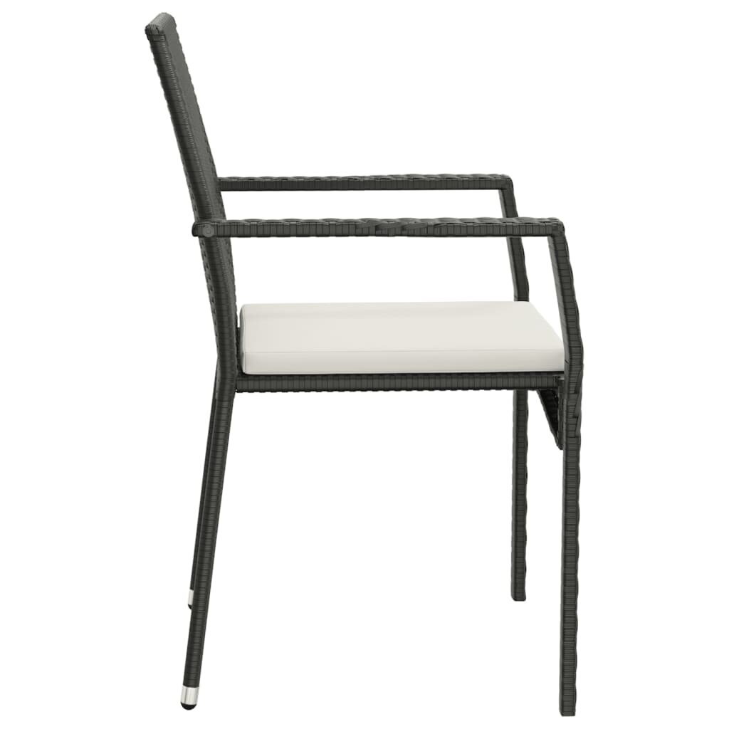 Sodo kėdės vidaXL, 2vnt., juodos цена и информация | Lauko kėdės, foteliai, pufai | pigu.lt