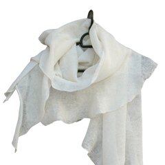 Льняной шарф натурального кремового цвета / ручной работы цена и информация | Шарф женский | pigu.lt