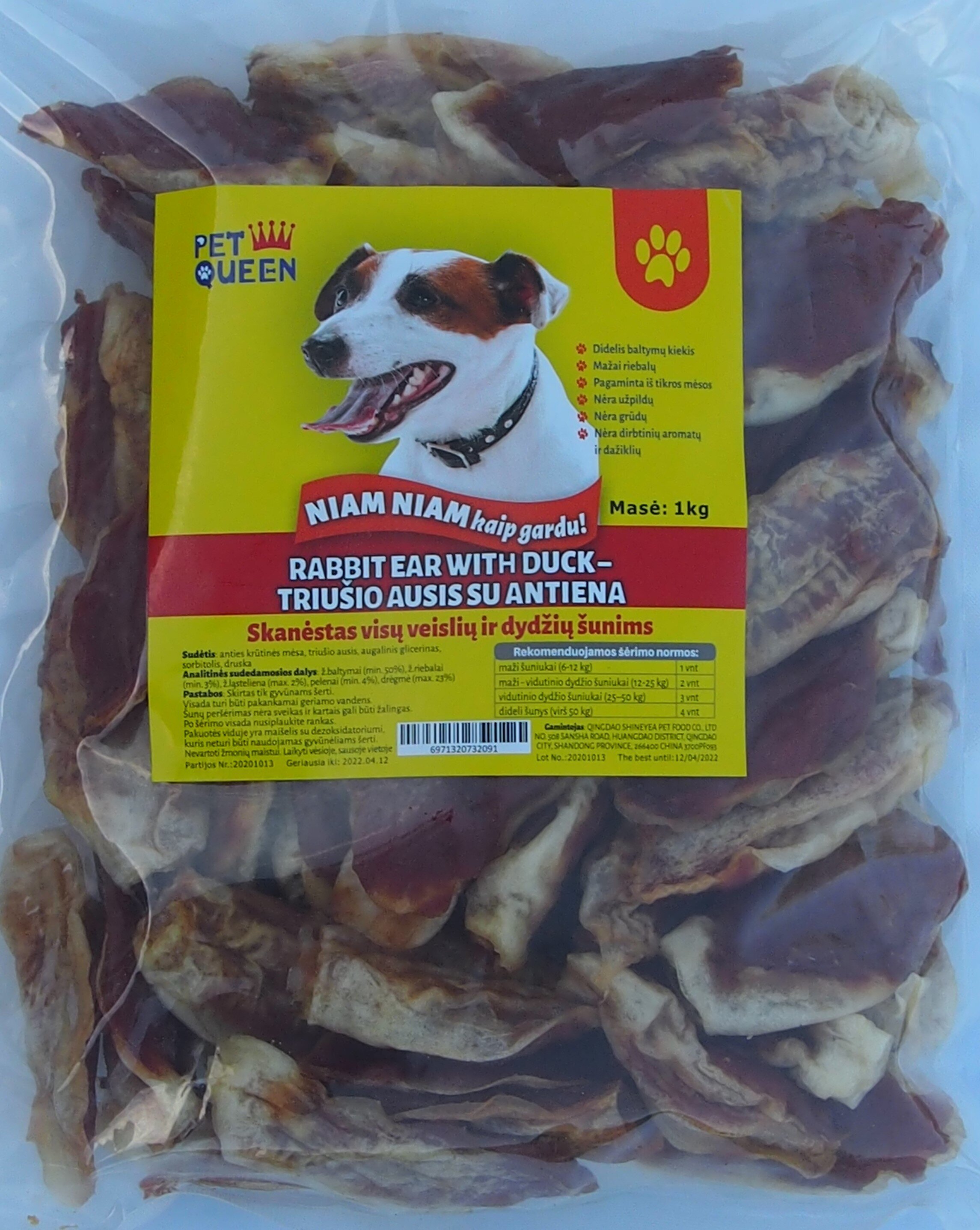 Triušio ausis su antiena Niam Niam, skanėstas visų veislių ir dydžių  šunims, 1 kg. kaina | pigu.lt