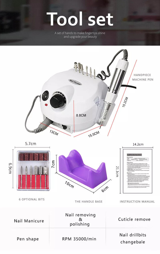 Livman DM-202 65W kaina ir informacija | Manikiūro, pedikiūro aparatai | pigu.lt