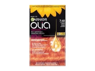 Aliejaus pagrindo ilgalaikiai plaukų dažai be amoniako, Garnier Olia 7.40 Intense Copper цена и информация | Краска для волос | pigu.lt