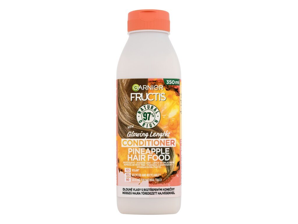 Maitinamasis kondicionierius ilgiems ir žvilgesį praradusiems plaukams Garnier Fructis Hair Food Pineapple 350 ml kaina ir informacija | Balzamai, kondicionieriai | pigu.lt