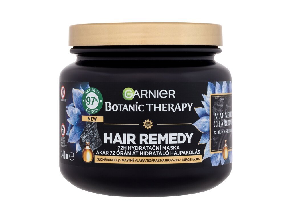 Plaukų kaukė pažeistiems plaukams Garnier Botanic Therapy Magnetic Charcoal 340 ml цена и информация | Priemonės plaukų stiprinimui | pigu.lt