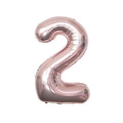 Folinis balionas-skaičius 2, rožinis, 82cm kaina ir informacija | Balionai | pigu.lt