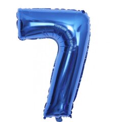 Folinis balionas-skaičius 7, mėlynas, 82cm kaina ir informacija | Balionai | pigu.lt
