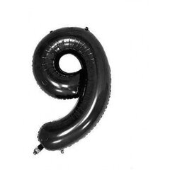 Folinis balionas-skaičius 9, juodas, 82cm kaina ir informacija | Balionai | pigu.lt