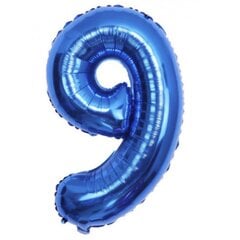 Folinis balionas-skaičius 9, mėlynas, 82cm kaina ir informacija | Balionai | pigu.lt