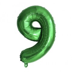 Folinis balionas-skaičius 9, žalias, 82cm kaina ir informacija | Balionai | pigu.lt