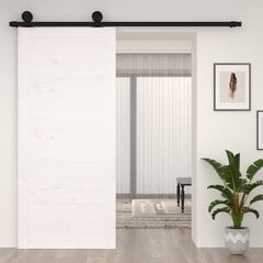 Tvarto durys, baltos, 90x1,8x204,5cm, pušies medienos masyvas kaina ir informacija | Vidaus durys | pigu.lt