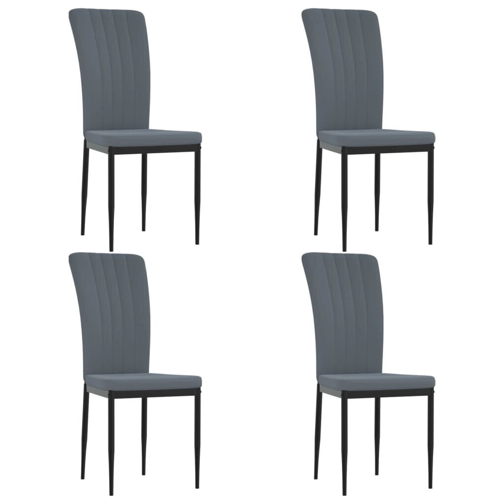 Valgomojo kėdės vidaXL, 4vnt., tamsiai pilkos kaina ir informacija | Virtuvės ir valgomojo kėdės | pigu.lt