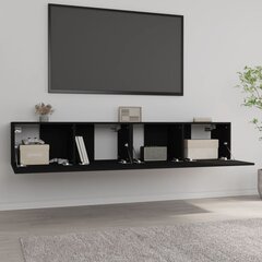 vidaXL Televizoriaus spintelės, 2vnt., juodos, 80x30x30cm, mediena kaina ir informacija | TV staliukai | pigu.lt