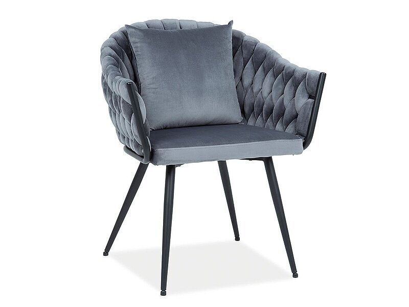 2-jų kėdžių komplektas Signal Meble Nuvo, pilkas kaina ir informacija | Virtuvės ir valgomojo kėdės | pigu.lt