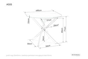 Стол Signal Meble Agis, золотистый цена и информация | Кухонные и обеденные столы | pigu.lt