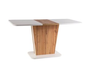 Стол Signal Meble Calipso, белый/коричневый цена и информация | Кухонные и обеденные столы | pigu.lt