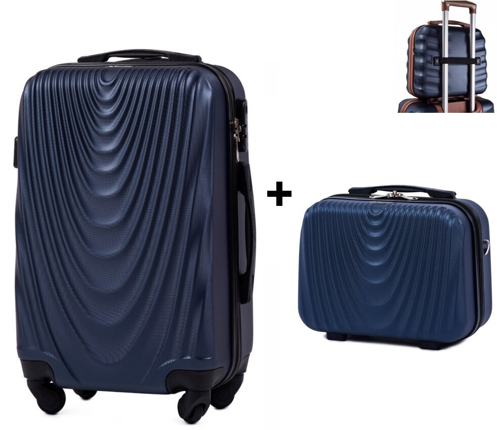 Vidutinis lagaminas Wings 304 M + kelioninė kosmetinė, mėlynas kaina |  pigu.lt