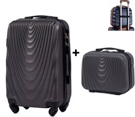 Средний чемодан Wings 304 M + дорожная сумка, серый цена и информация | Чемоданы, дорожные сумки | pigu.lt