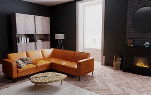 Kampinė sofa Võru Empak Linea, ruda kaina ir informacija | Sofos | pigu.lt