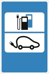 Ženklas Nr. 735 Elektromobilių įkrovimo vieta kaina ir informacija | Informaciniai ženklai | pigu.lt
