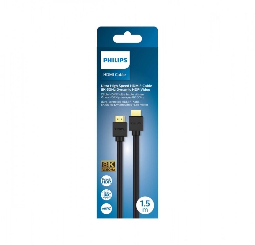 Philips HDMI, 1.5 m цена и информация | Kabeliai ir laidai | pigu.lt