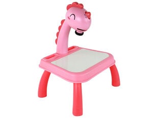 Piešimo projektorius/kūrybinis stalas vaikams Lean Toys Dinozauras, rožinis цена и информация | Развивающие игрушки | pigu.lt