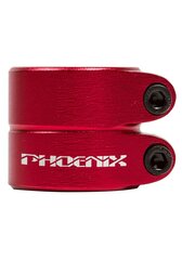 Paspirtuko spaustukas Phoenix Cylinder Oversized Double Clamp, raudona цена и информация | Самокаты | pigu.lt