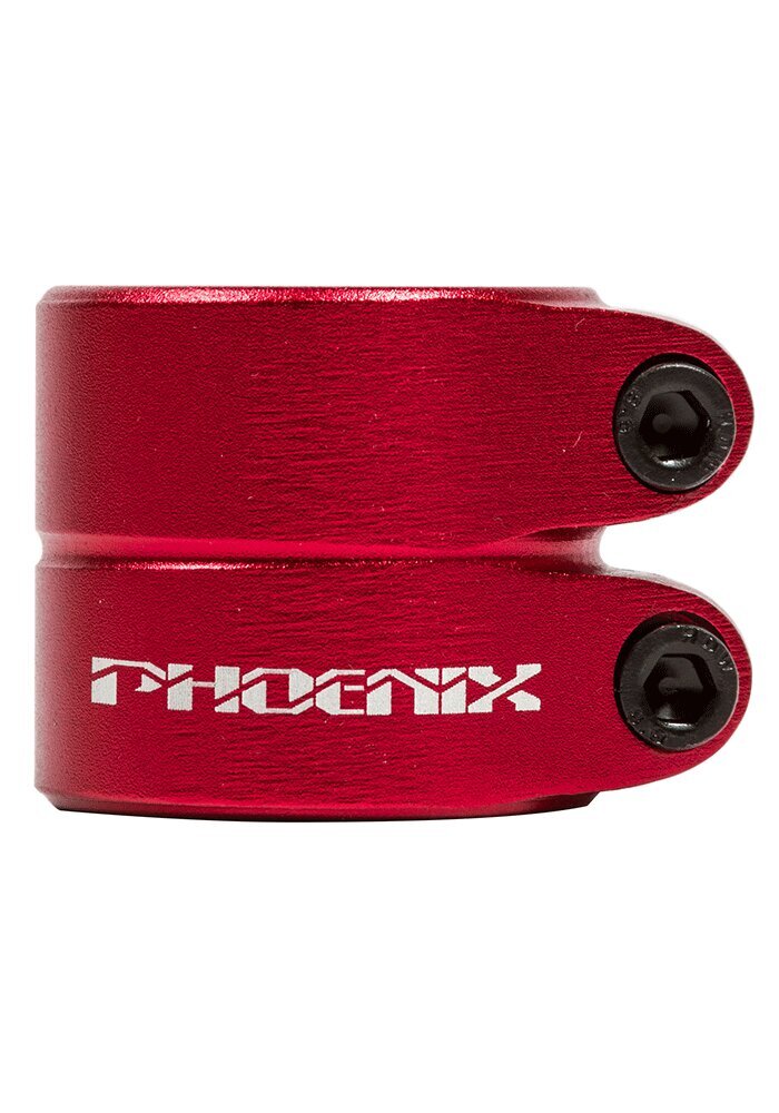 Paspirtuko spaustukas Phoenix Cylinder Oversized Double Clamp, raudona kaina ir informacija | Paspirtukai | pigu.lt