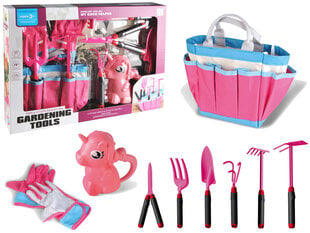 Sodo įrankių rinkinys su krepšiu, rožinis kaina ir informacija | Žaislai mergaitėms | pigu.lt