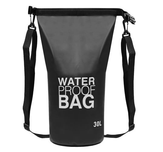 Vandeniui atsparus krepšys 30l juodas kaina ir informacija | Vandeniui atsparūs maišai, apsiaustai nuo lietaus | pigu.lt