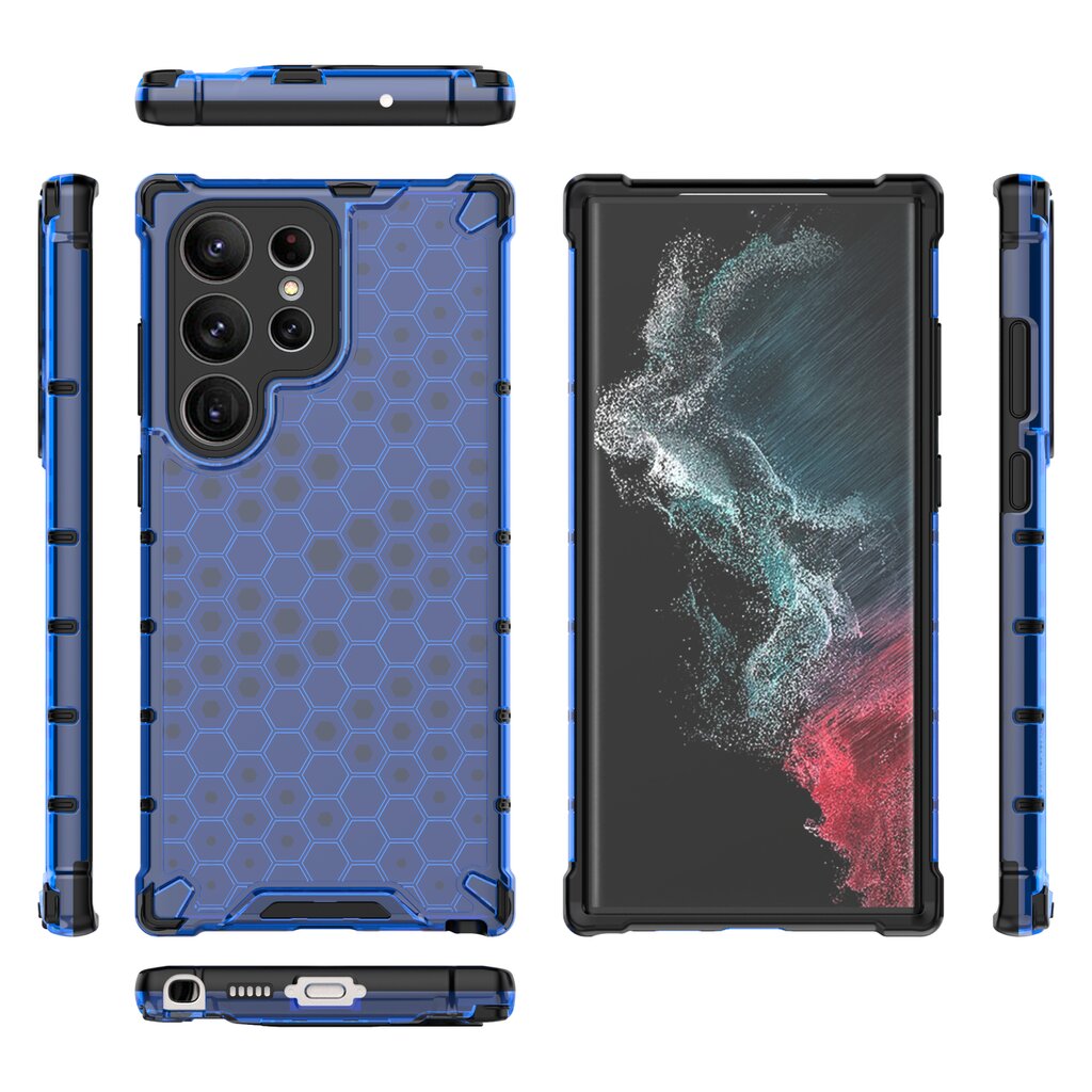 Чехол Honeycomb Case для Xiaomi Redmi Note 12, синий цена | pigu.lt