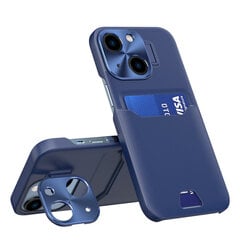 Leather Stand skirtas iPhone 14, mėlyna kaina ir informacija | Telefono dėklai | pigu.lt