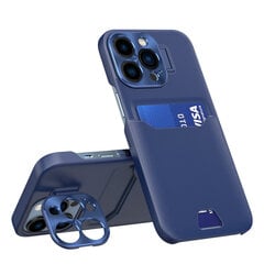 Leather Stand skirtas iPhone 14 Pro, mėlyna kaina ir informacija | Telefono dėklai | pigu.lt