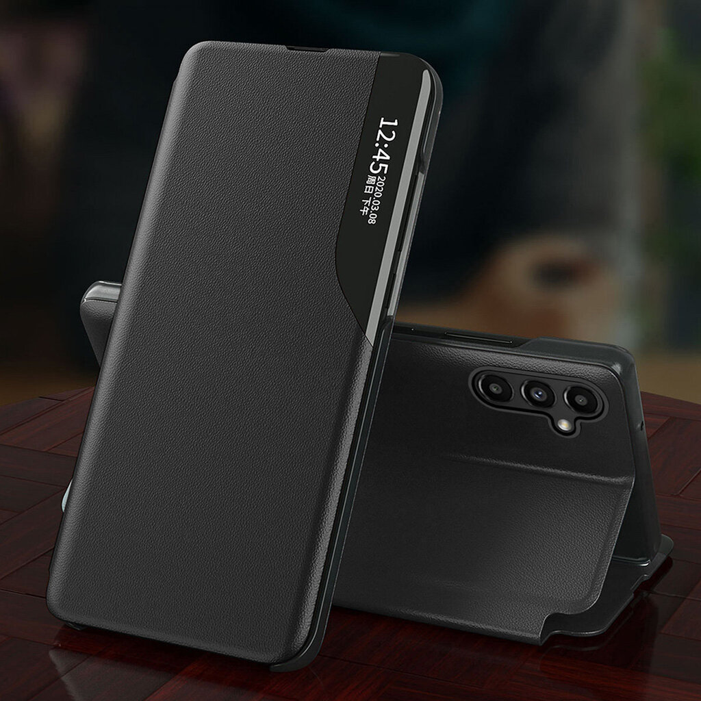 Eco Leather View skirtas Samsung Galaxy S23 Ultra, juoda kaina ir informacija | Telefono dėklai | pigu.lt
